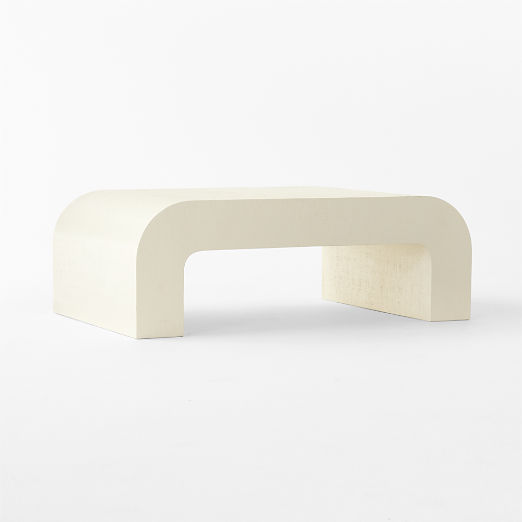 Crescent 46" Square Ivory Resin Coffee Table