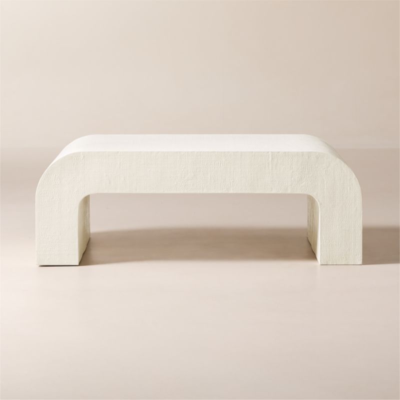 Viewing product image Crescent 46" Square Ivory Resin Coffee Table - image 1 of 4