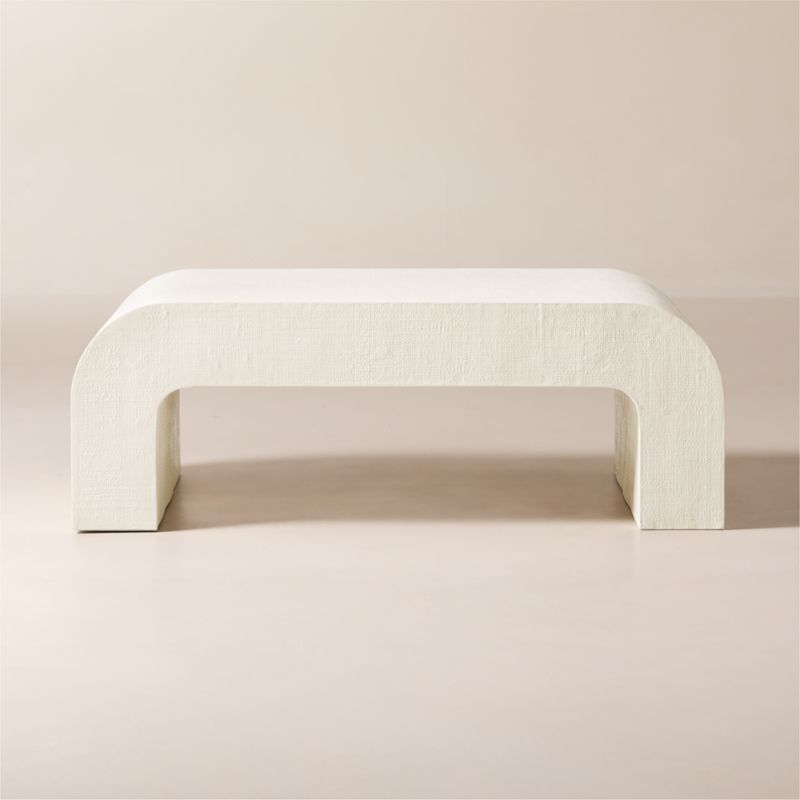 View Crescent 46" Square Ivory Resin Coffee Table details