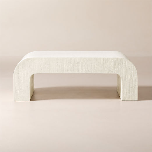 Crescent 46" Square Ivory Resin Coffee Table