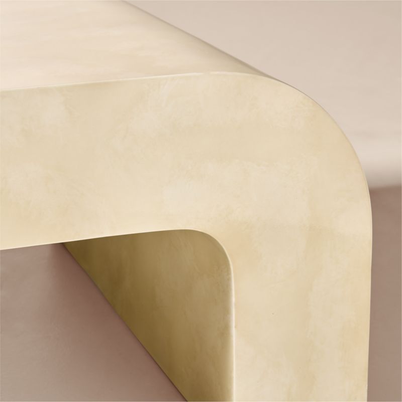 Crescent 46" Square Vellum Ivory Resin Coffee Table - image 3 of 4