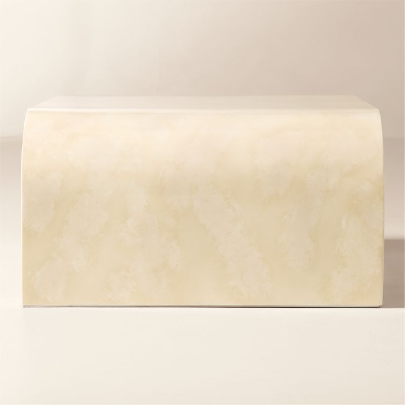 Crescent 46" Square Vellum Ivory Resin Coffee Table - image 2 of 4