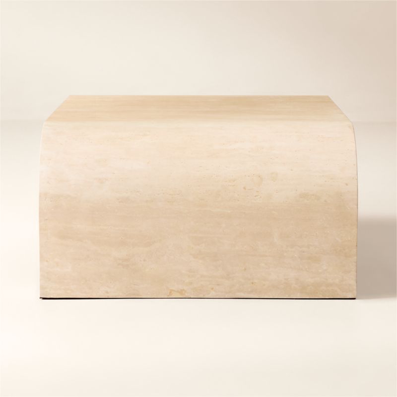 Crescent Square Travertine Coffee Table - image 4 of 8