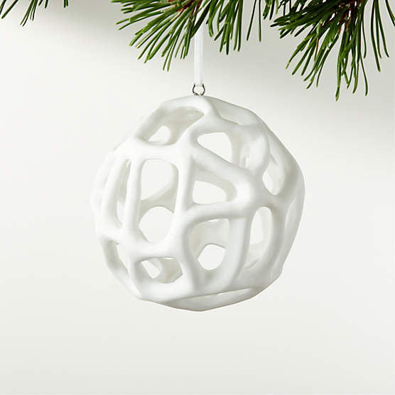 Conway White Woven Christmas Tree Collar + Reviews CB2