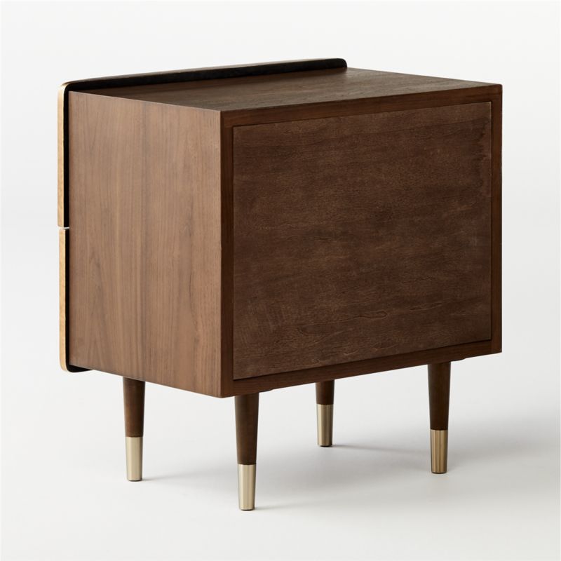 Crimped 2-Drawer Gold Leaf Nightstand - image 8 of 12