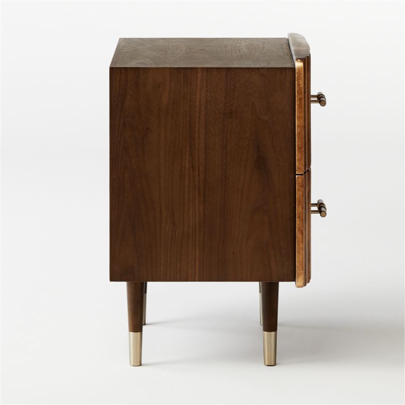 Crimped 2-Drawer Gold Leaf Nightstand - image 7 of 12