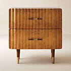 Crimped 4-Drawer White Oak Wood Dresser