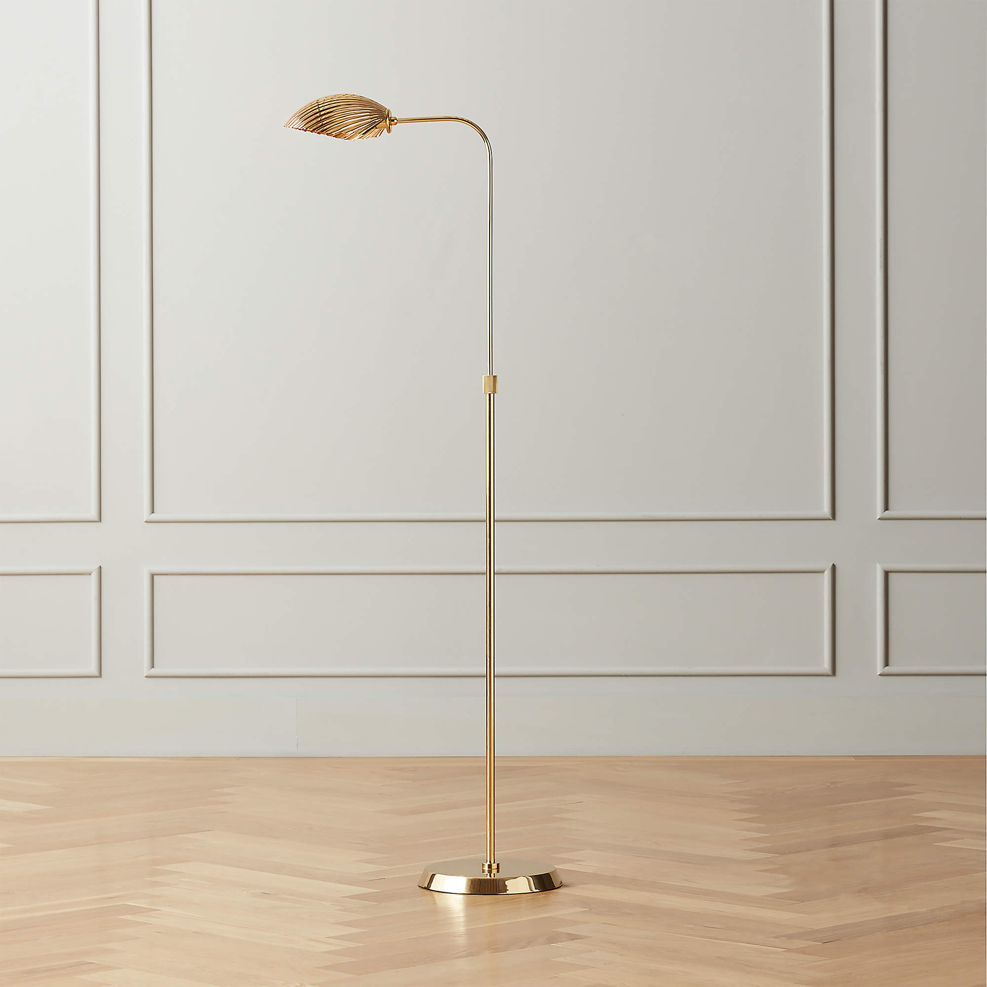 Crinkle Polished Brass Floor Lamp Reviews Cb2 