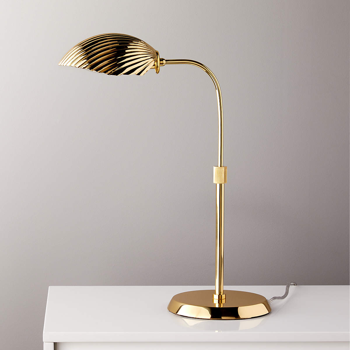 Crinkle Polished Brass Table Lamp + Reviews CB2 Canada