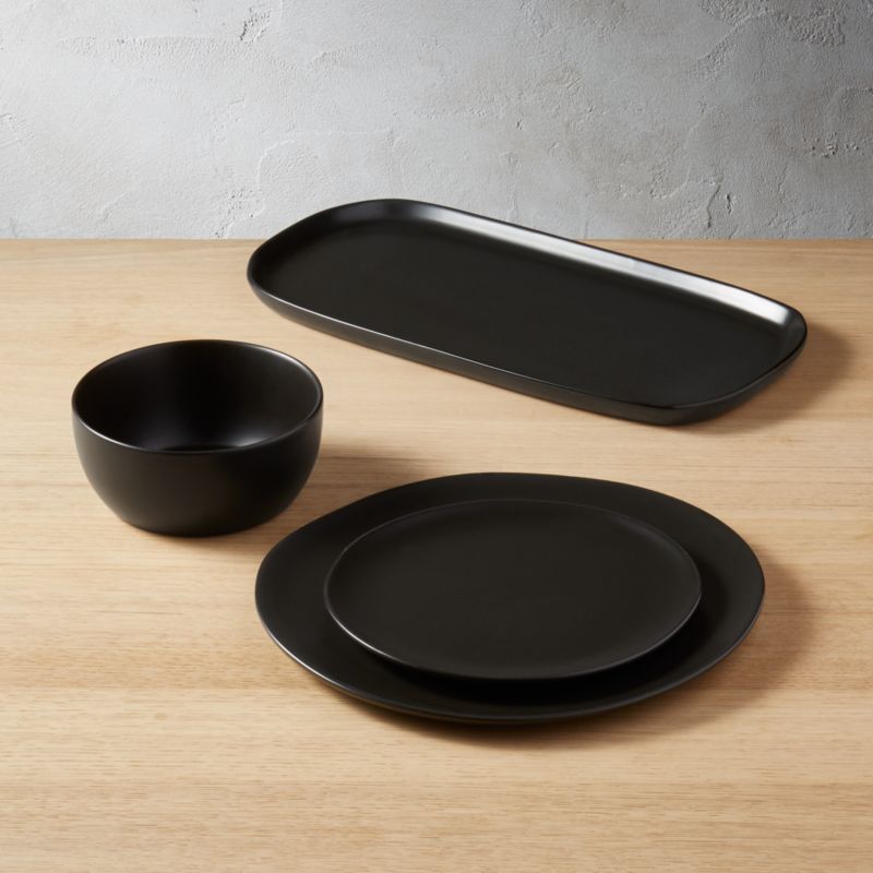 Crisp Modern Black Serving Platter + Reviews | CB2 Canada