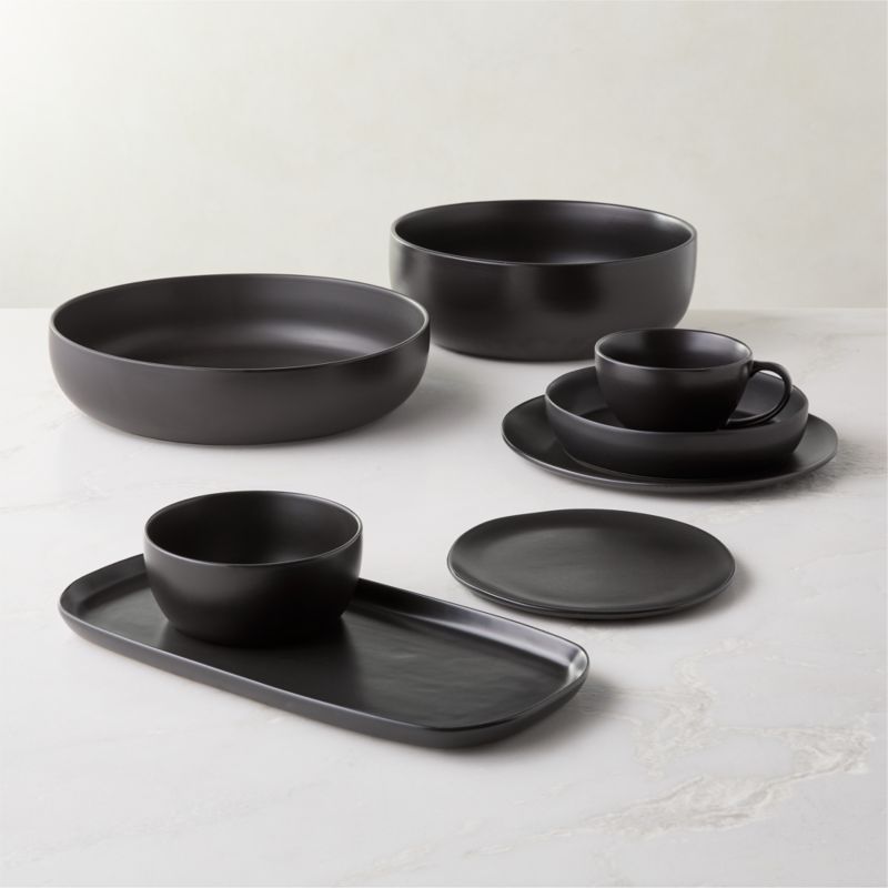 Crisp Matte Black Serving Bowl Large - image 2 of 7