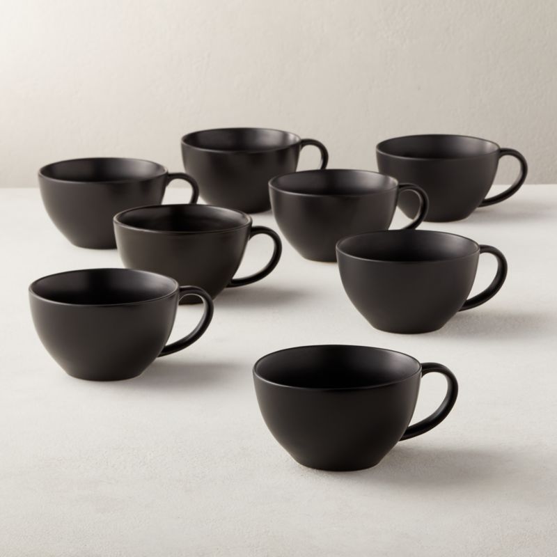 View Crisp Matte Black Coffee Mug Set of 8 details
