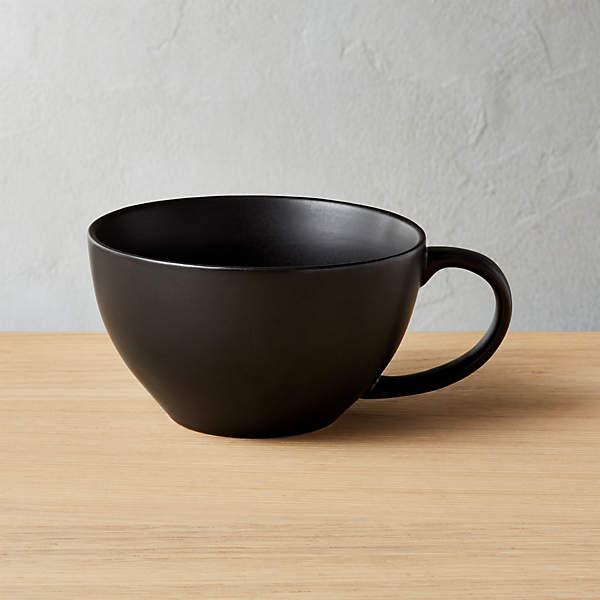 Crisp Matte Black Coffee Mug Set of 8