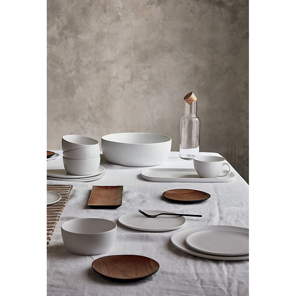 Crisp Modern Matte White Dinner Plate Set of 8 + Reviews