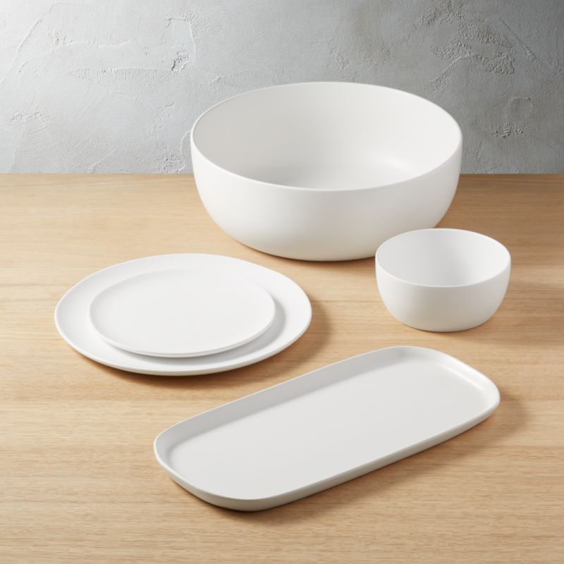 Crisp Rectangular Matte White Serving Platter - image 3 of 4