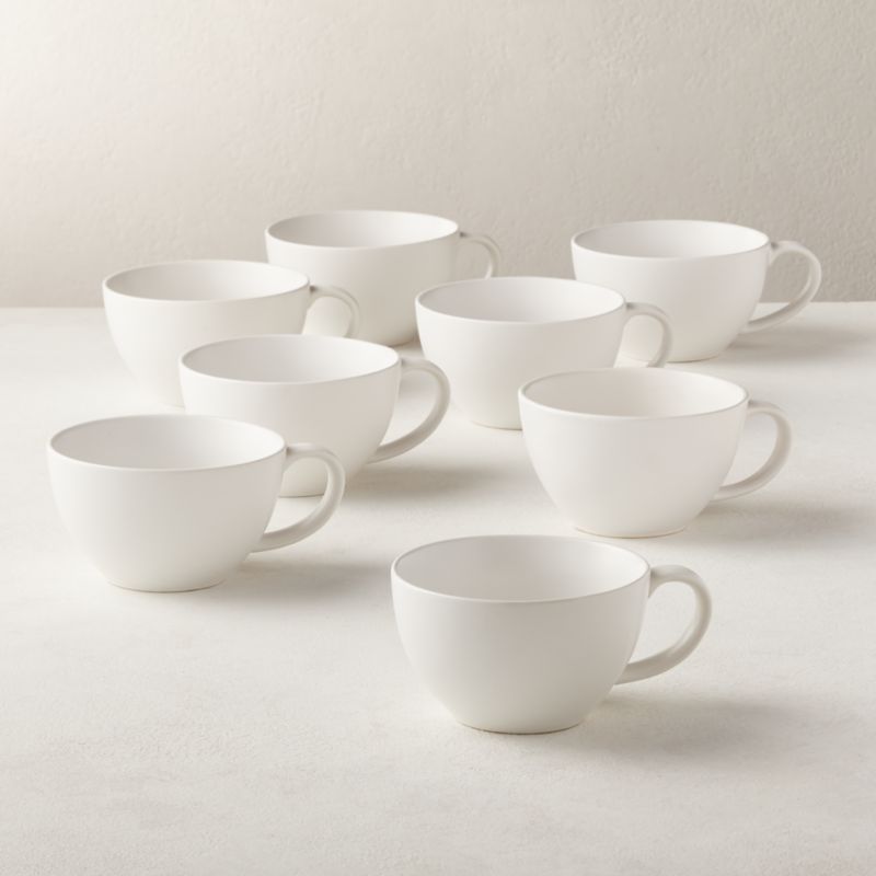 View Crisp Matte White Coffee Mug Set of 8 details