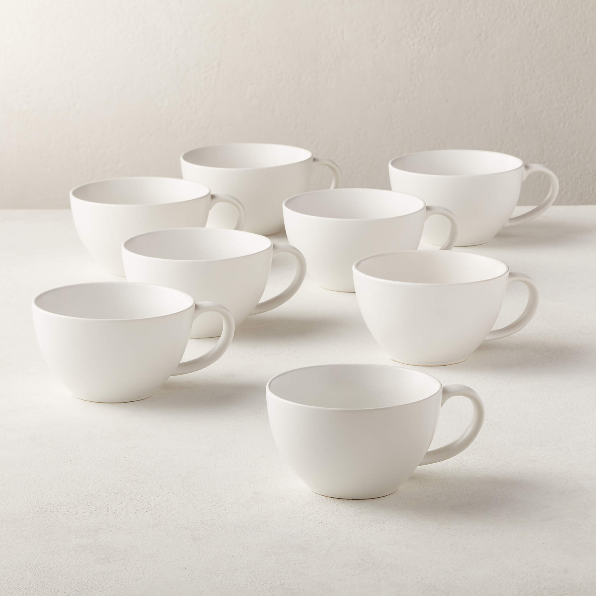 Crisp Modern Matte White Coffee Mug Set of 8 + Reviews CB2 Canada