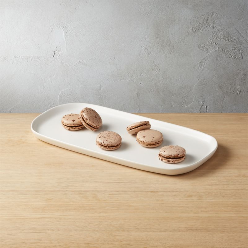 Crisp Rectangular Matte White Serving Platter - image 1 of 4