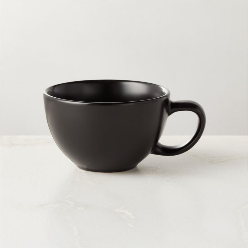 Crisp Matte Black Espresso Cup Set of 4