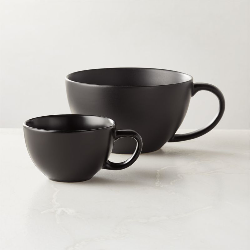 Crisp Matte Black Espresso Cup Set of 4