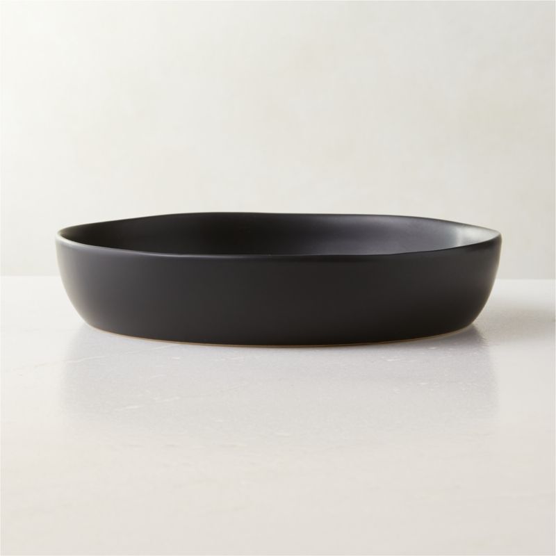 Crisp Matte Black Serving Bowl Large - image 0 of 7