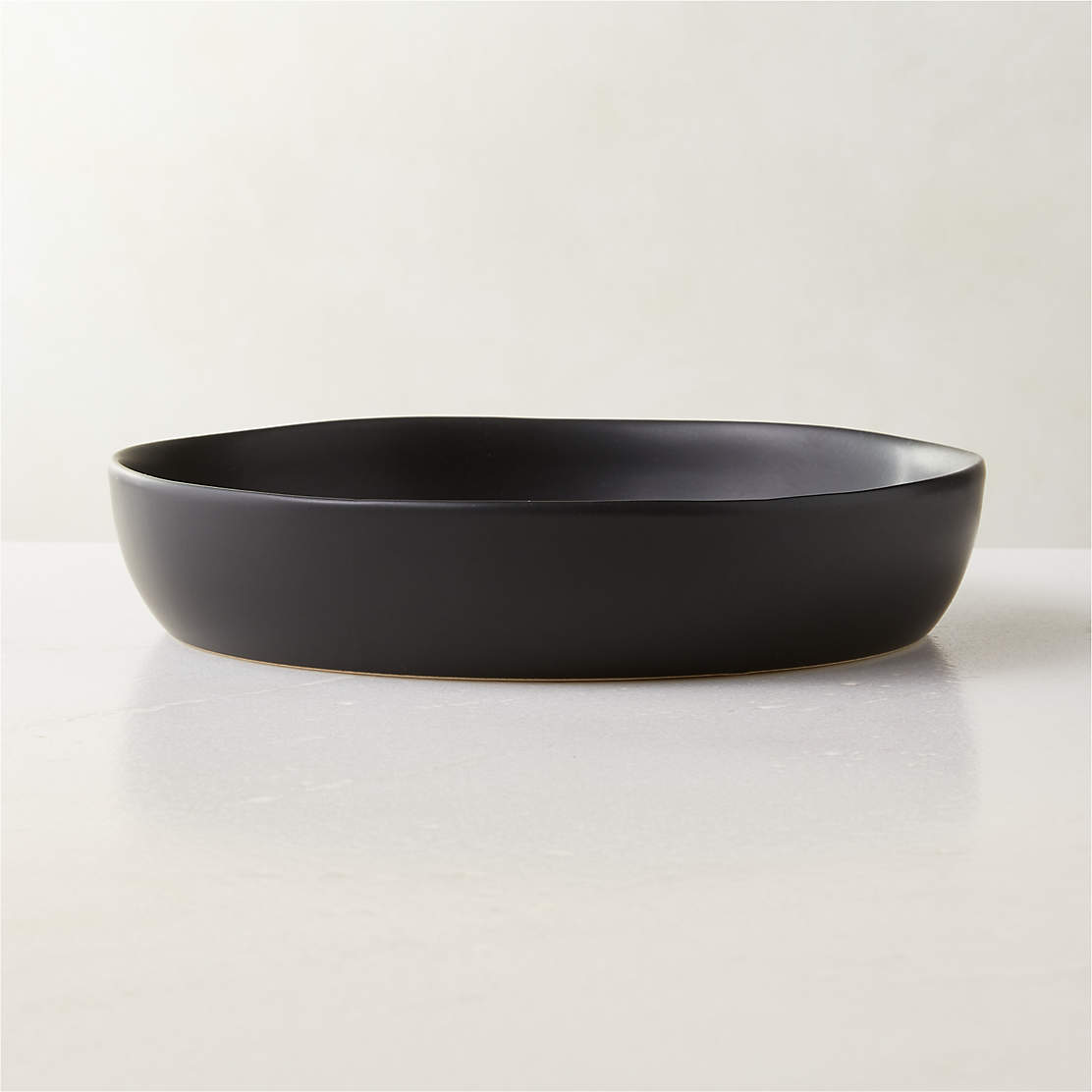 Crisp Modern Black Serving Platter + Reviews CB2