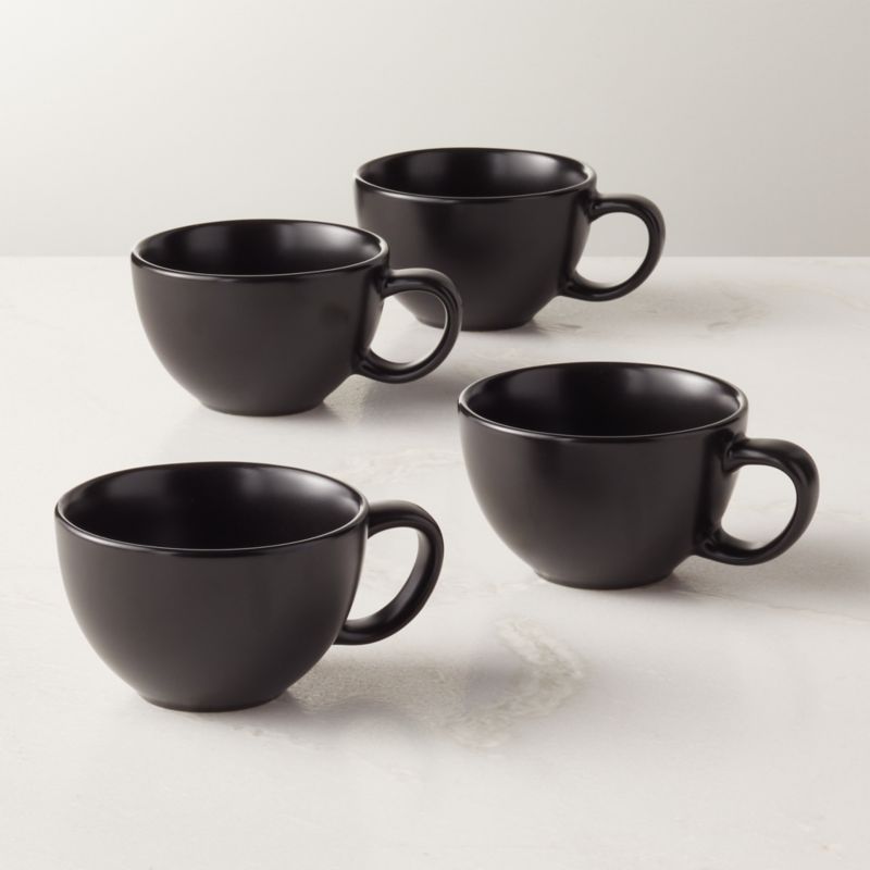 Crisp Matte White Espresso Cup Set of 4