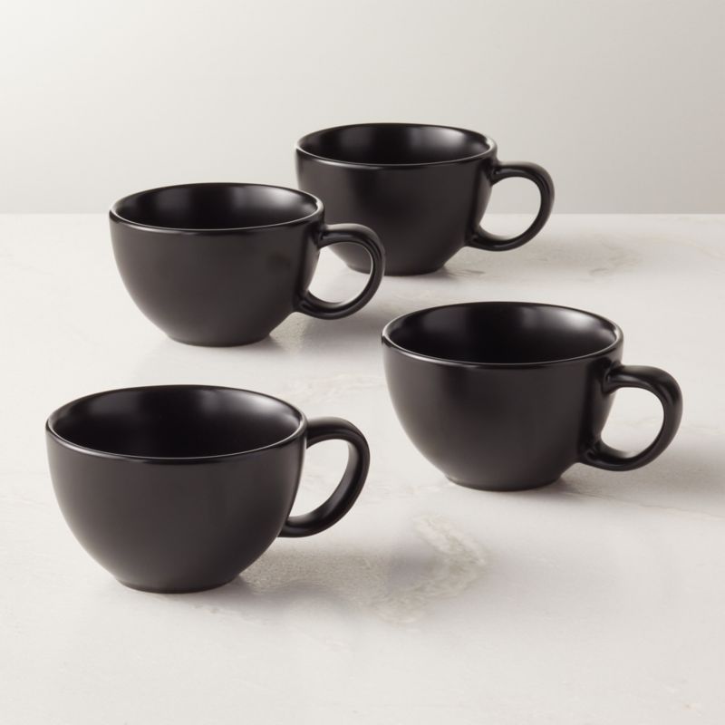 View Crisp Matte Black Espresso Cup Set of 4 details