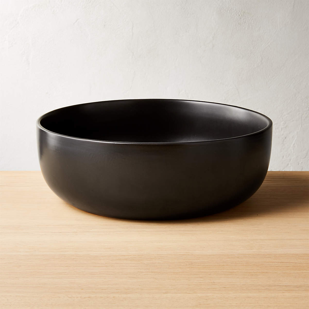 Crisp Modern Matte Black Serving Bowl CB2