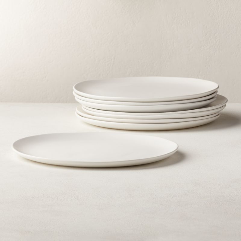 Crisp Modern Matte White Dinner Plate Set of 8 + Reviews