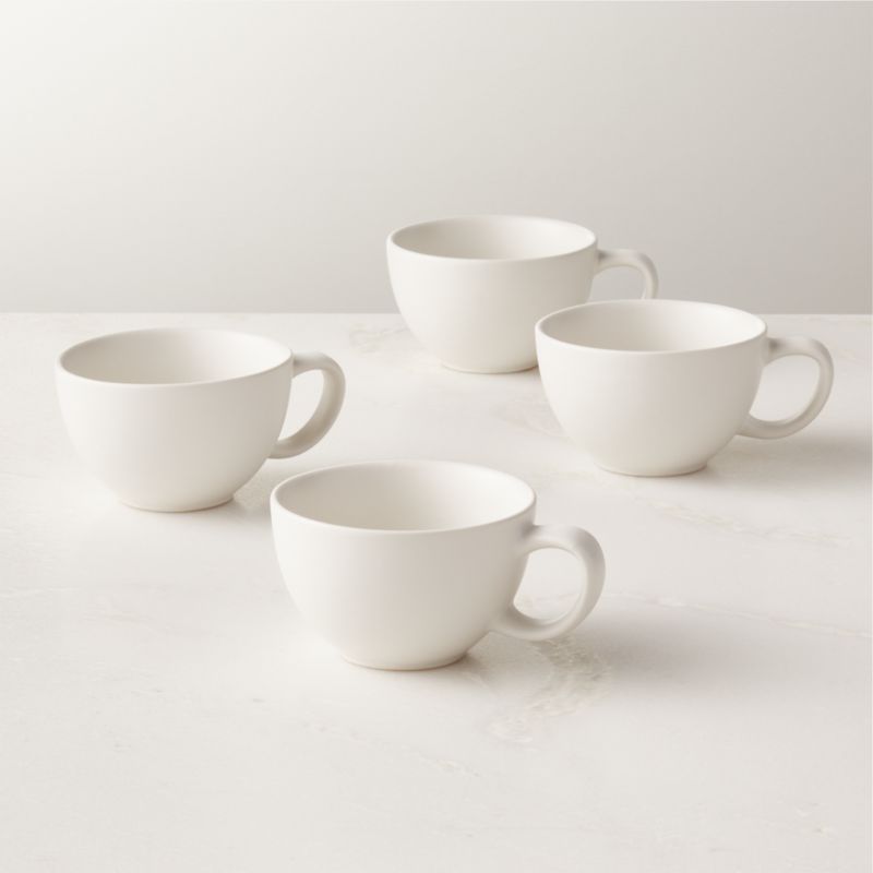 View Crisp Matte White Espresso Cup Set of 4 details