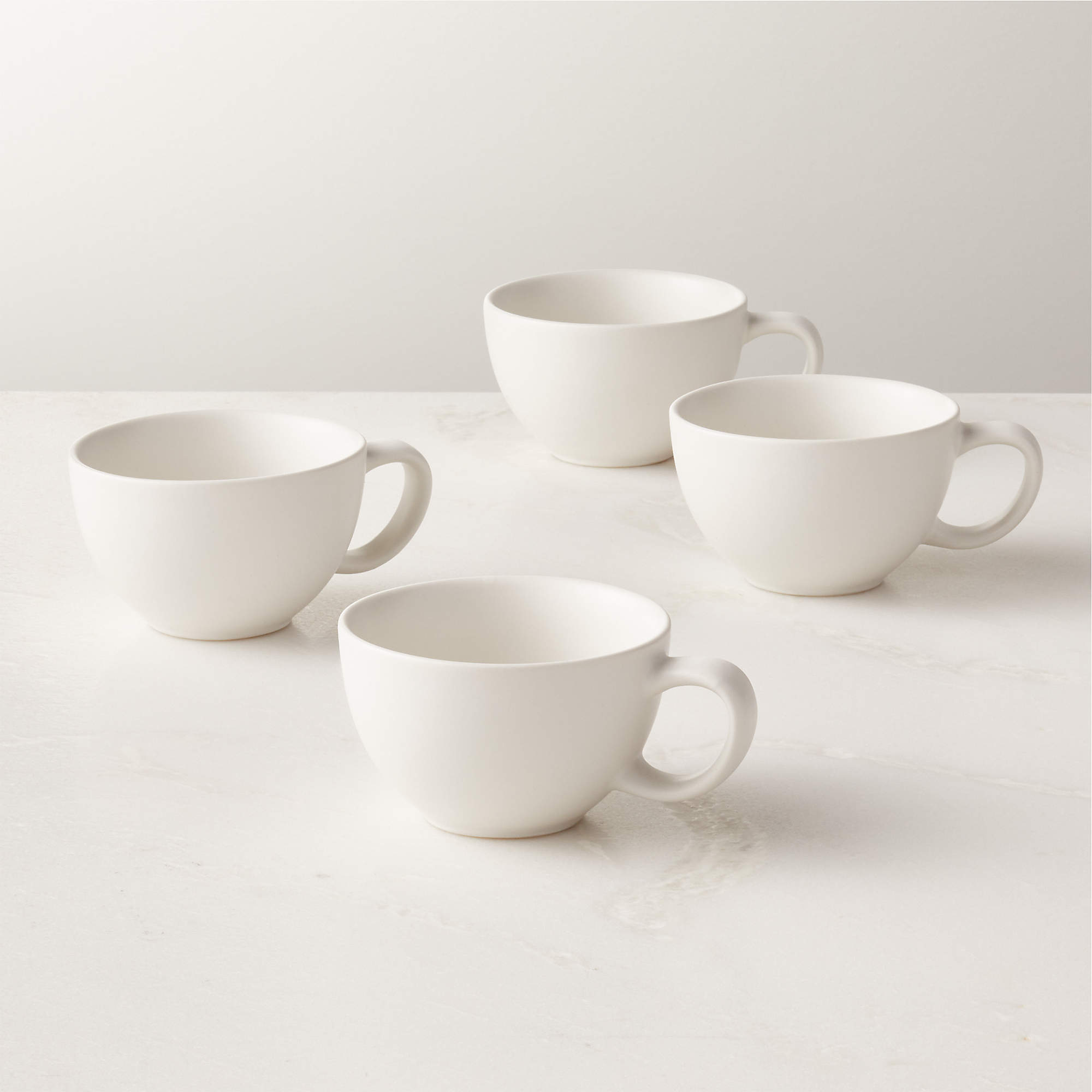Crisp Modern Matte White Espresso Cup Set of 4 + Reviews CB2