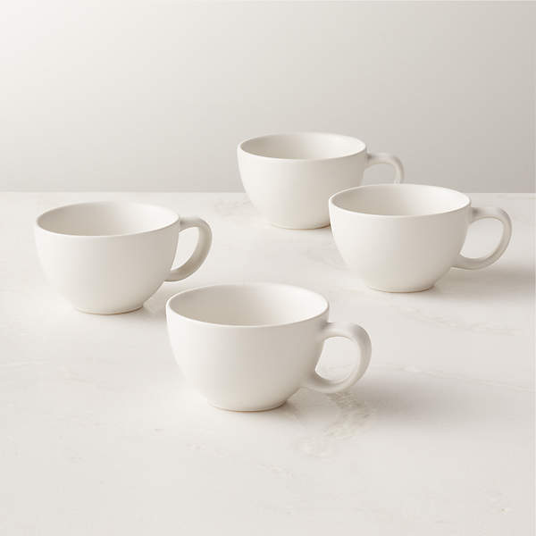 Crisp Modern Matte White Espresso Cup Set of 4 + Reviews