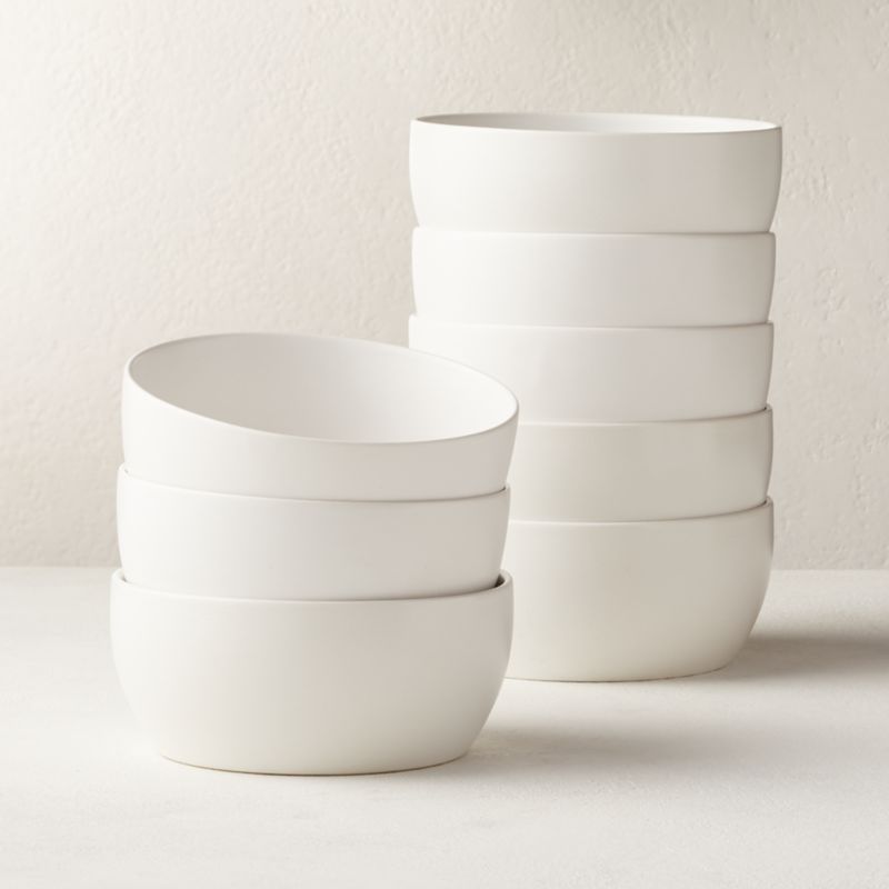 Crisp Modern Matte White Soup/Cereal Bowl Set of 8 + Reviews