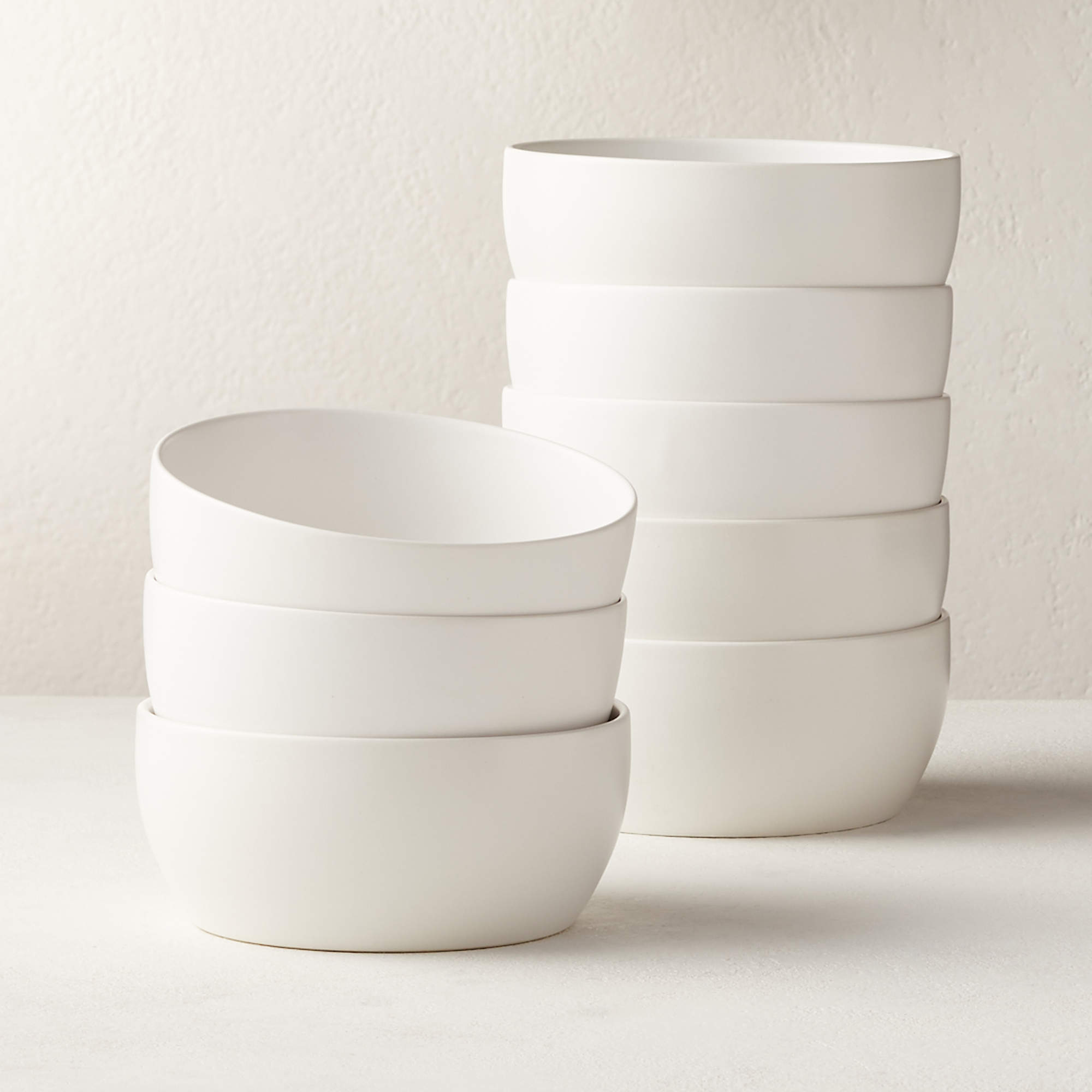 Crisp Matte White Soup Bowl Set of 8