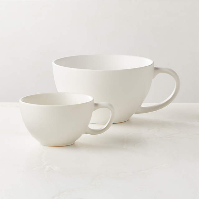 Crisp Matte White Coffee Mug Set of 8