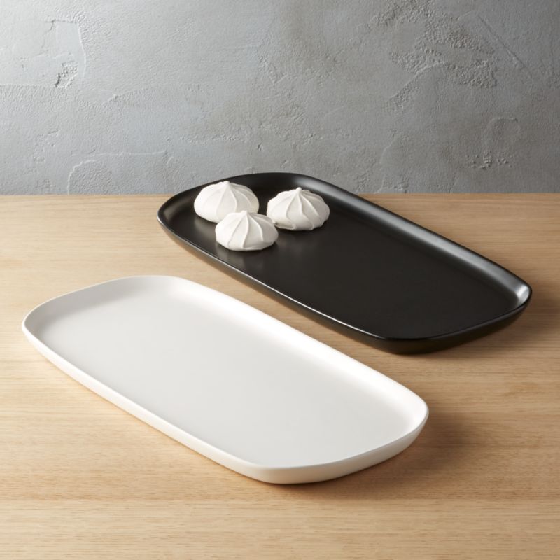 Crisp Rectangular Matte White Serving Platter - image 2 of 4