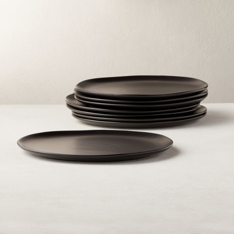 View Crisp Matte Black Dinner Plate Set of 8 details