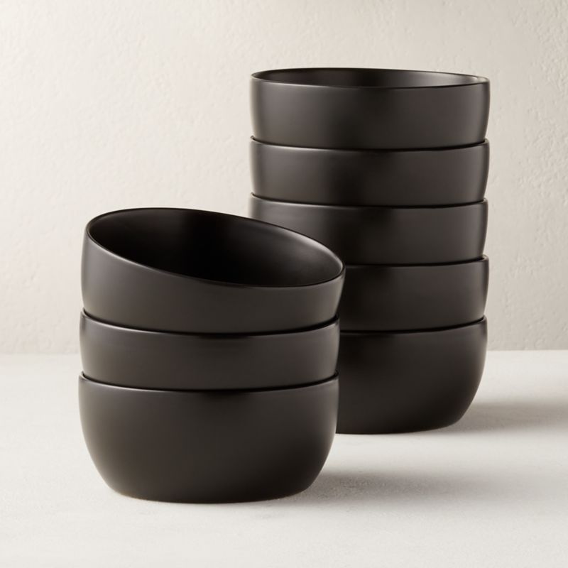 View Crisp Matte Black Soup Bowl Set of 8 details
