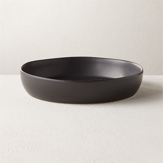 Crisp Matte Black Pasta Bowl