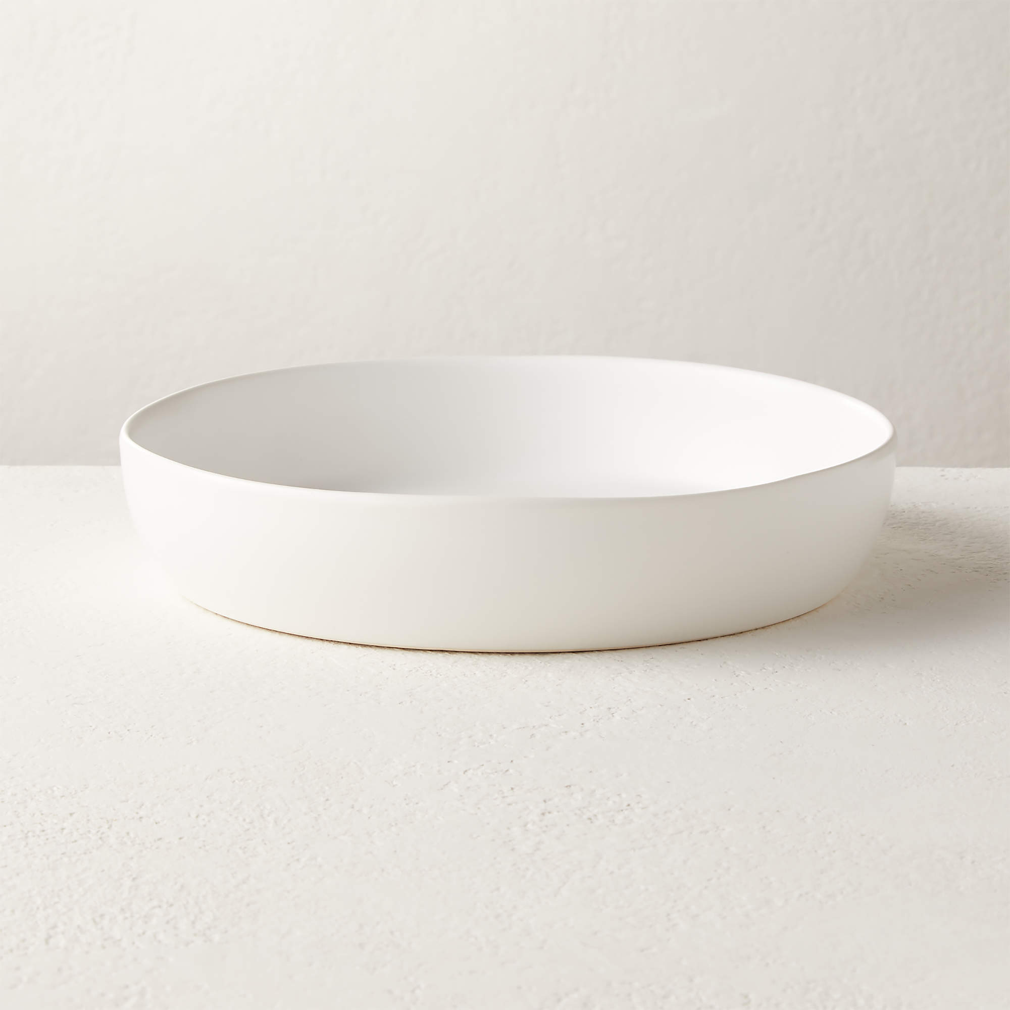 Crisp Modern Matte White Pasta Bowl + Reviews CB2