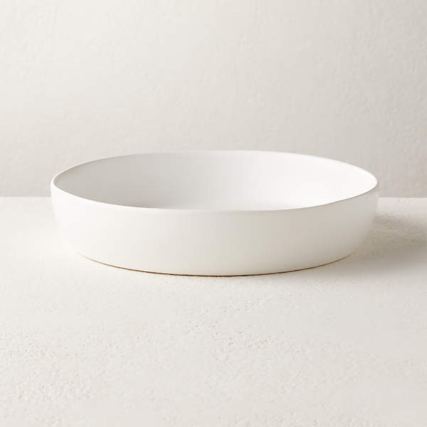 Crisp Modern Matte White Pasta Bowl + Reviews