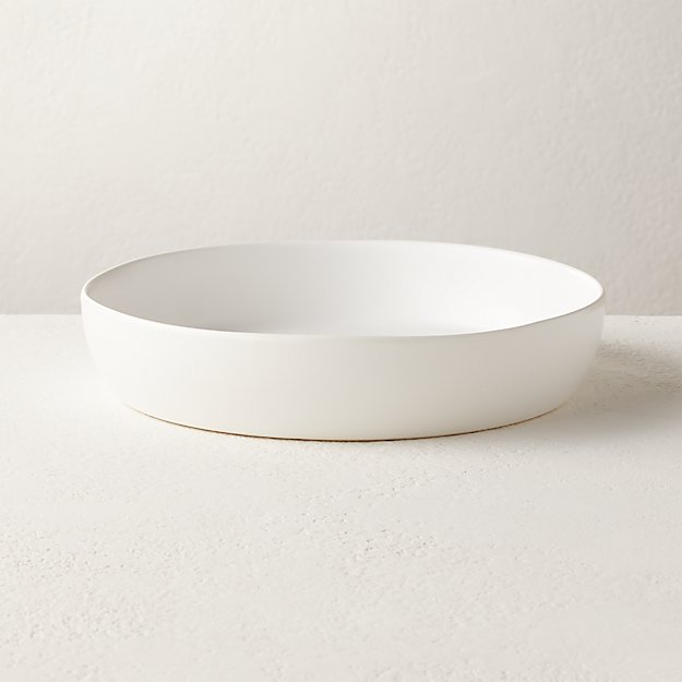 Crisp Matte White Pasta Bowl CB2 Canada