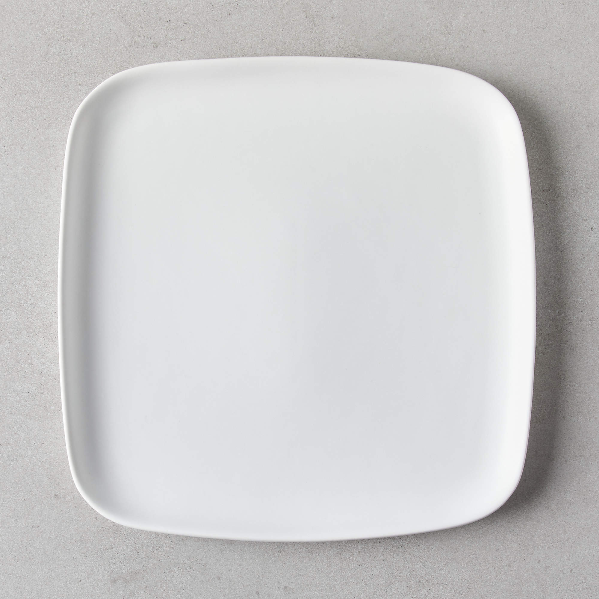 Crisp Matte White Square Dinner Plate + Reviews CB2