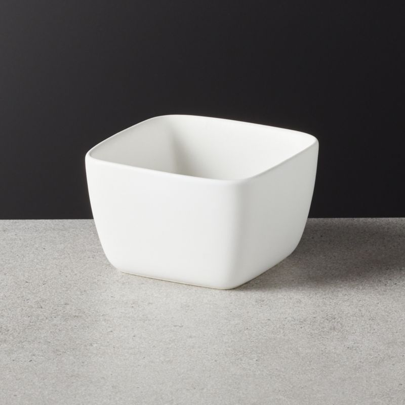 View Crisp Matte White Square Mini Bowl details
