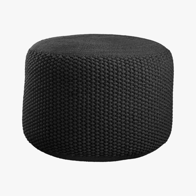 Criss Knit Black Pouf - image 3 of 6