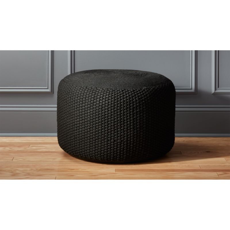 Criss Knit Black Pouf CB2 Canada