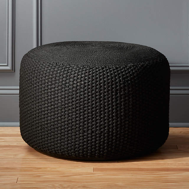 Black outdoor pouf deals ottoman