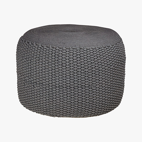 Criss Grey Knit Pouf Reviews Cb2