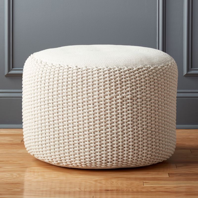 View Criss Knit Natural Pouf details